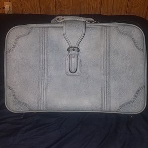 24" Faux blue leather suitcase